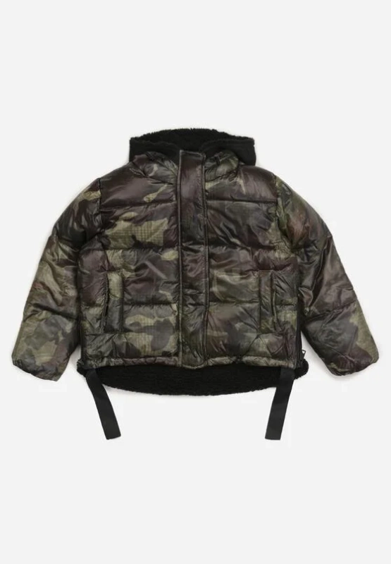 Kurtka chłopięca moro pikowana