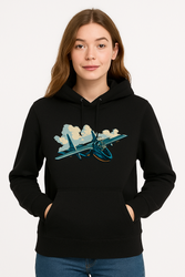 Bluza damska nadruk Samolot Lockheed P-38 Lightning czarna