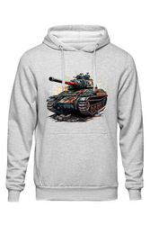Bluza dziewczęca nadruk Czołg szara