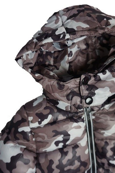 Kurtka zimowa moro chłopięca z kapturem urban