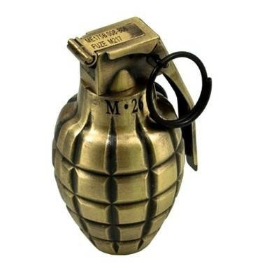 Zapalniczka brelok granat M-26 złoty duży