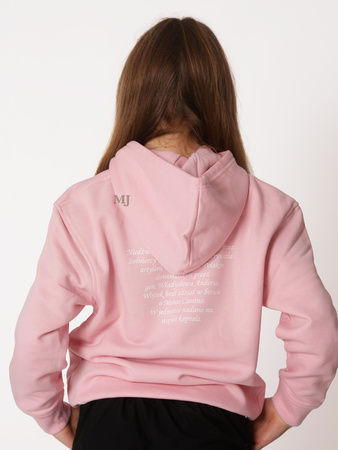 Bluza dziewczęca nadruk Miś Wojtek jasny róż