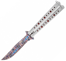 Nóż motylkowy czakra damascus