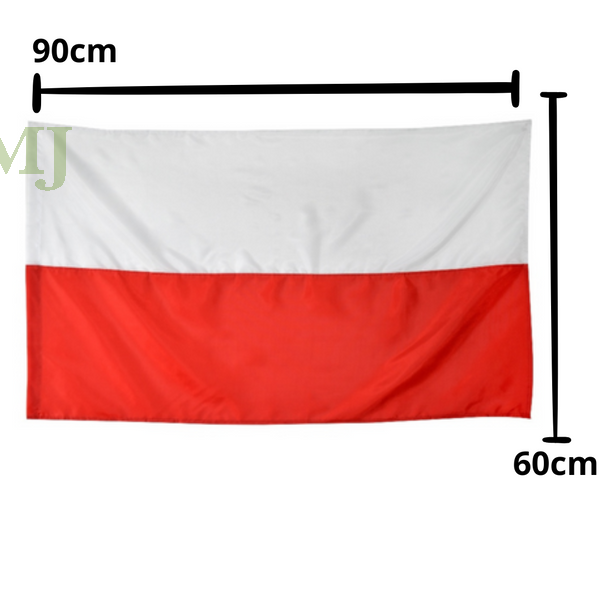 flaga POLSKI 60 x 90 gładka