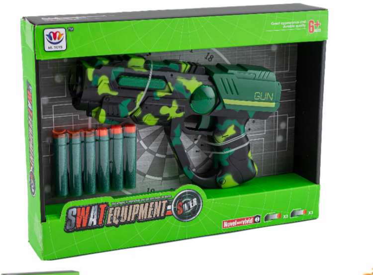 Pistolet na strzałki zabawka światło dźwięk 22cm