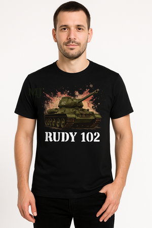 Koszulka T-shirt męska Czołg Rudy 102 czarny