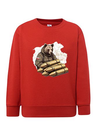 Bluza dziewczęca nadruk Miś Wojtek czerwona