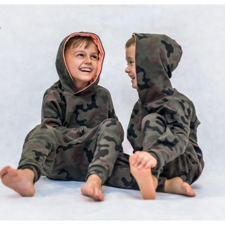 Bluza chłopięca/dziecięca moro z kapturem