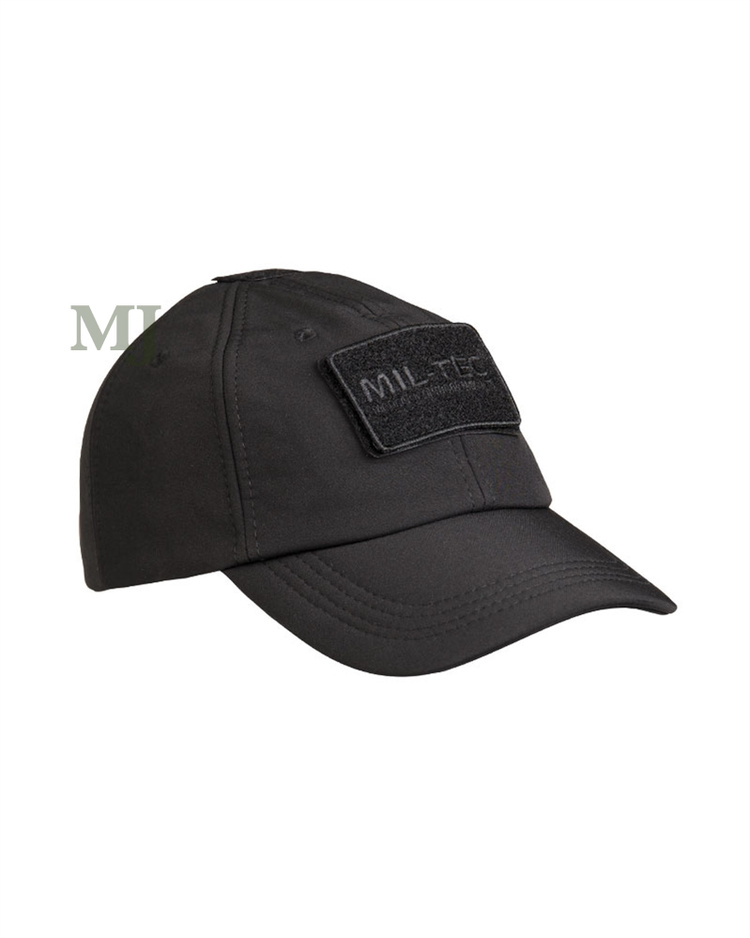 BLACK Mil-Tec SOFTSHELL Baseball Cap - Czapka z daszkiem