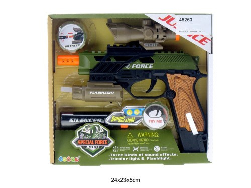 Pistolet wojskowy światło dźwięk 45263