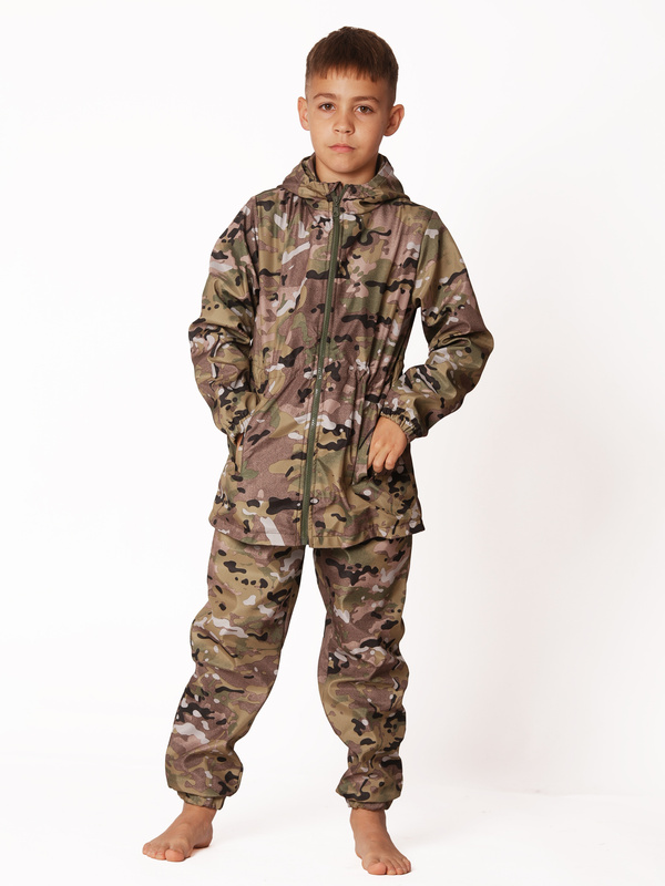 Komplet wodoodporny chłopięcy moro kurtka z kapturem Multicam Produkt Polski