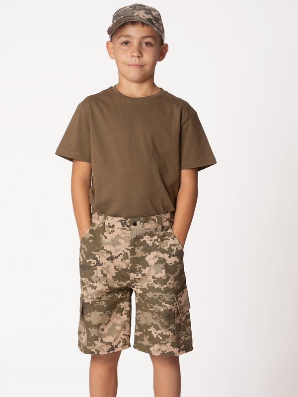 Krótkie spodenki bojówki chłopięce AT-Digital kieszenie boczne  Produkt Polski