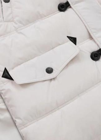 Kurtka zimowa pikowana parka z kapturem Pitbull West Coast KINGSTON II Biała