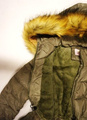 Kurtka zimowa dziewczęca khaki z kapturem