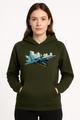 Bluza damska nadruk Samolot Lockheed P-38 Lightning khaki