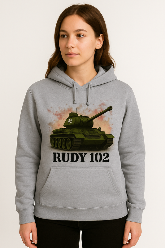 Bluza damska nadruk Czołg Rudy 102 szara