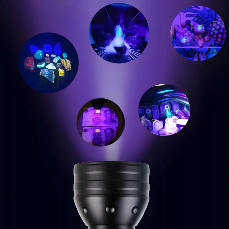 GENETIC® Latarka taktyczna akumulatorowa szperacz uv led do klimatyzacji bursztynu 100LED