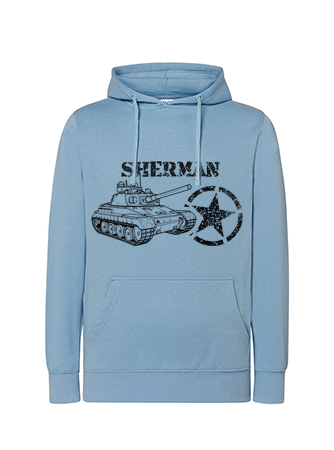 Bluza chłopięca nadruk Czołg Sherman jasnoniebieska