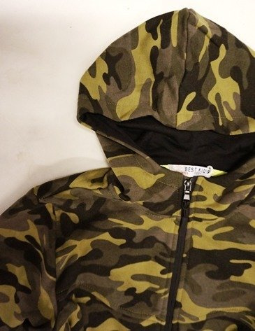 Bluza moro chłopięca/młodzieżowa długa z kapturem ocieplana