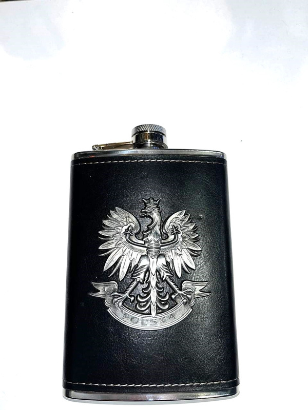 Piersiówka Polska Godło czarne