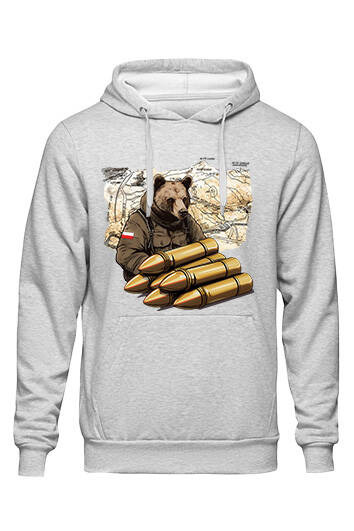 Bluza dziewczęca nadruk Miś Wojtek szara