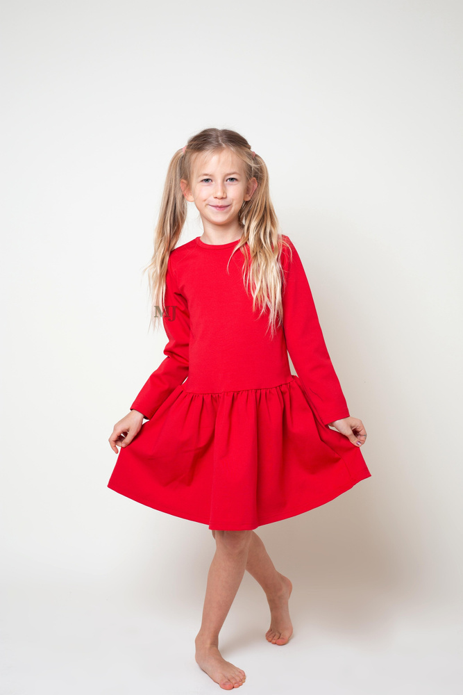 Sukienka świąteczna dziewczęca czerwona- produkt polski