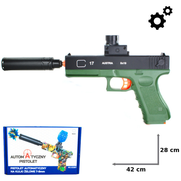 Pistolet na kulki żelowe (zielony) 224700