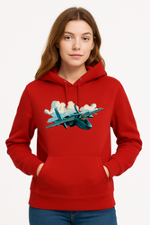 Bluza damska nadruk Samolot Lockheed P-38 Lightning czerwona