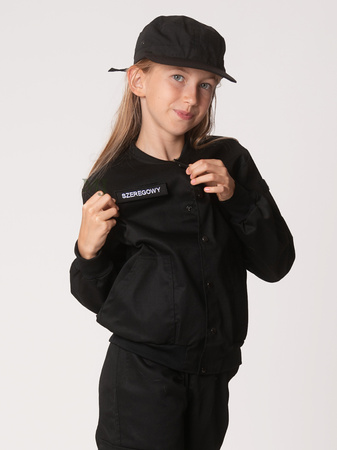 Komplet dla dziewczynki bomberka i joggery czarny Produkt Polski