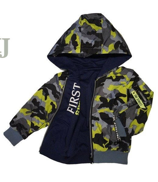 Kurtka bomberka moro/granat dwustronna chłopięca (dziecięca / młodzieżowa)