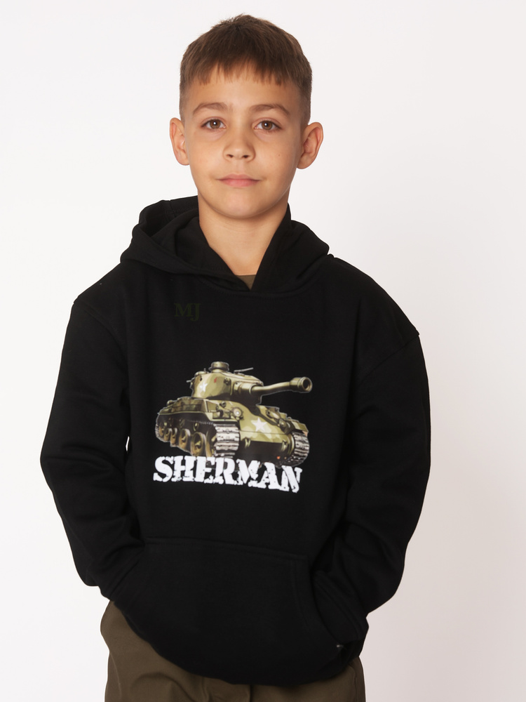 Bluza chłopięca nadruk Czołg Sherman czarna