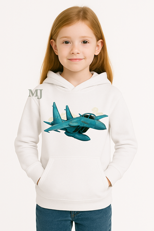 Bluza dziewczęca nadruk Samolot Lockheed P-38 Lightning biała