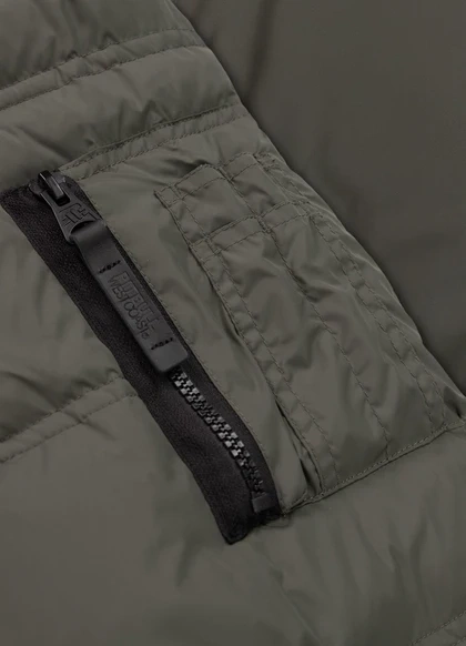 Kurtka zimowa pikowana parka z kapturem Pitbull West Coast KINGSTON II Oliwkowa