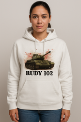 Bluza damska nadruk Czołg Rudy 102 biała