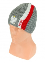 Czapka zimowa POLSKI szara (pionowy pas - orzeł) wzór G-25