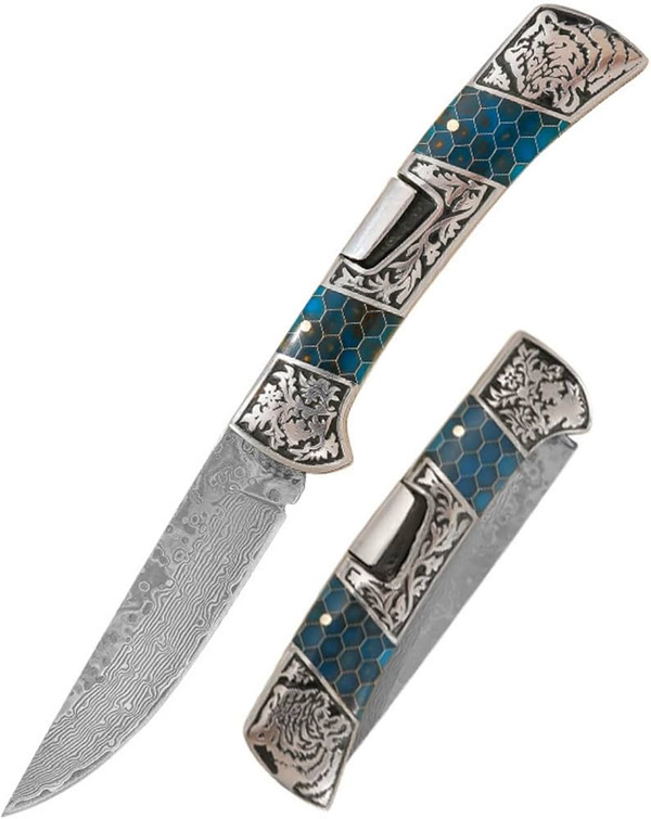 Nóż składany niebieski