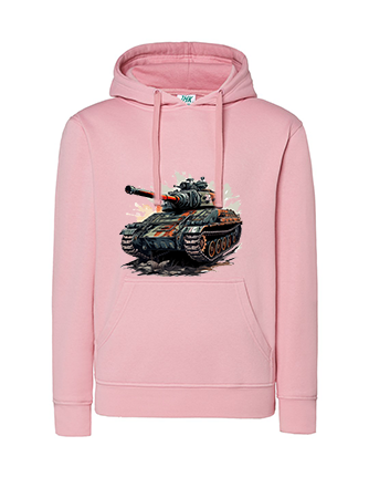 Bluza dziewczęca nadruk Czołg jasny róż