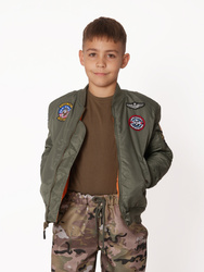 Kurtka chłopięca Lotnicza Pilotka MA1 kolor oliv