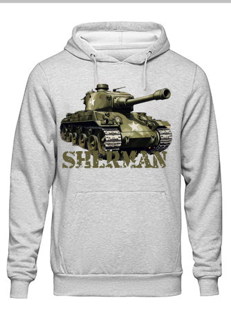 Bluza dziewczęca nadruk Czołg Sherman szara