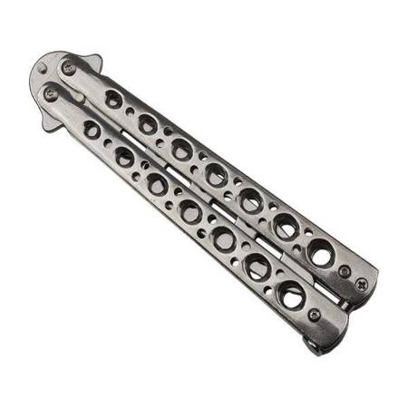 Nóż składany treningowy motylek srebrny