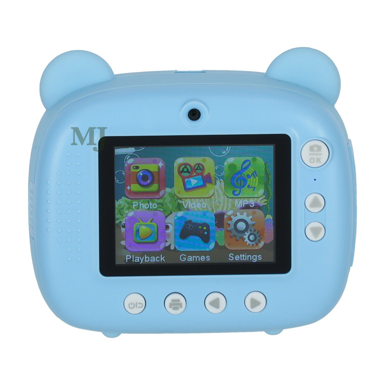 Aparat fotograficzny natychmiastowy, drukarka termiczna + wkłady, karta 32gb niebieski