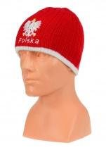 Czapka zimowa POLSKI - czerwona (napis) wzór G-10