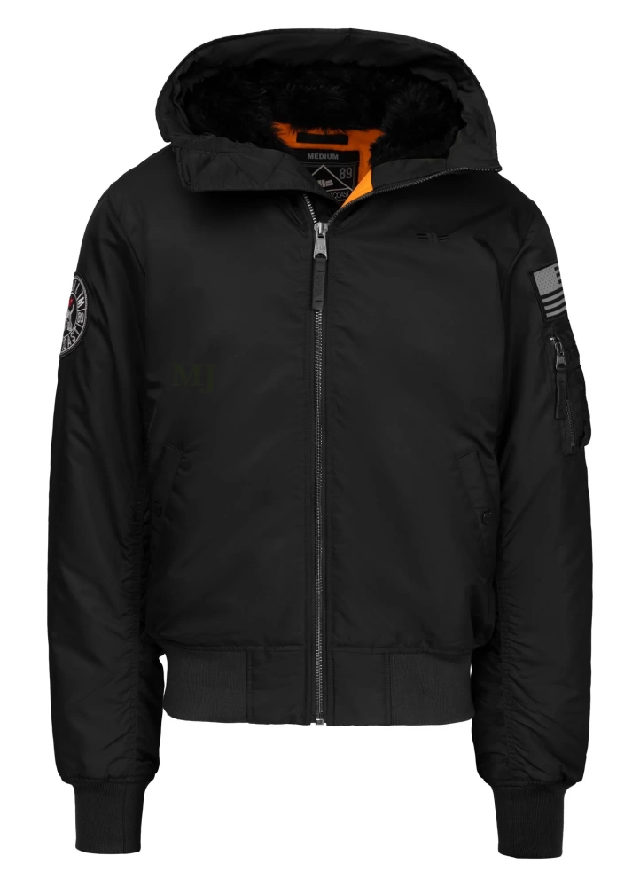 Kurtka zimowa bamberka z kapturem ENCINO PitBull czarna