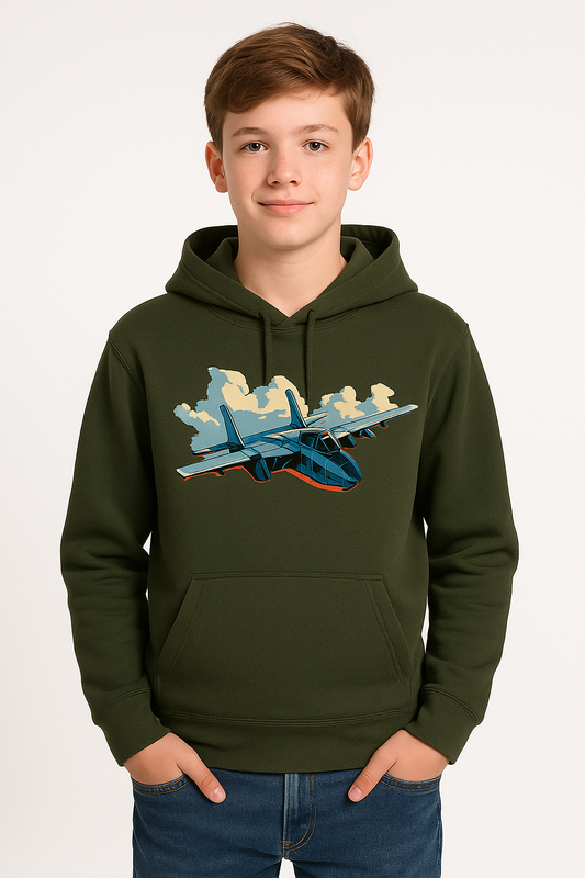 Bluza chłopięca nadruk Samolot Lockheed P-38 Lightning khaki