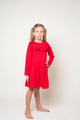 Sukienka świąteczna dziewczęca czerwona falbanka- produkt polski 