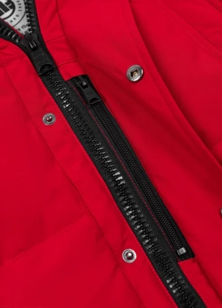 Kurtka zimowa pikowana parka z kapturem Pitbull West Coast  FOREST Czerwona