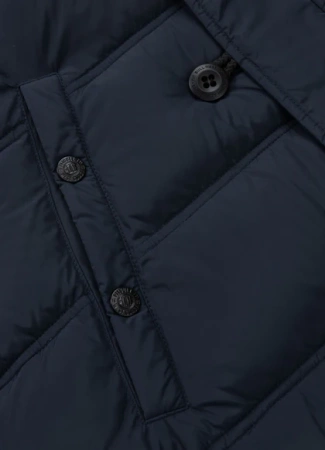 Kurtka zimowa pikowana parka z kapturem Pitbull West Coast KINGSTON II Ciemny Granatowy