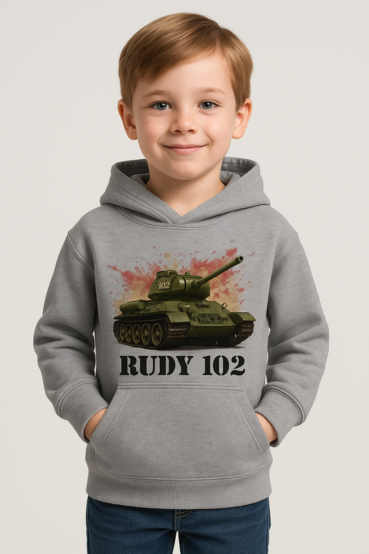Bluza chłopięca nadruk Czołg Rudy 102 szary