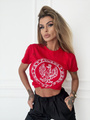 Koszulka T-shirt damska Orzeł w kole czerwona