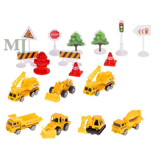 Transporter samolot + 6 aut pojazdy budowlane bok/przód 	KX5987 